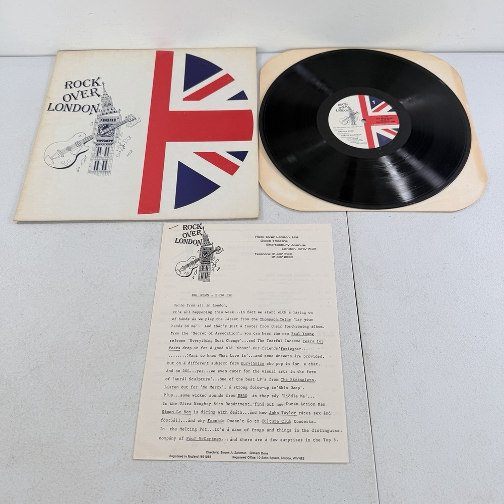 Rock‎ over London #150 Dec 9, 1984 Vinyl Radio Show Paul Young Tears For Fears